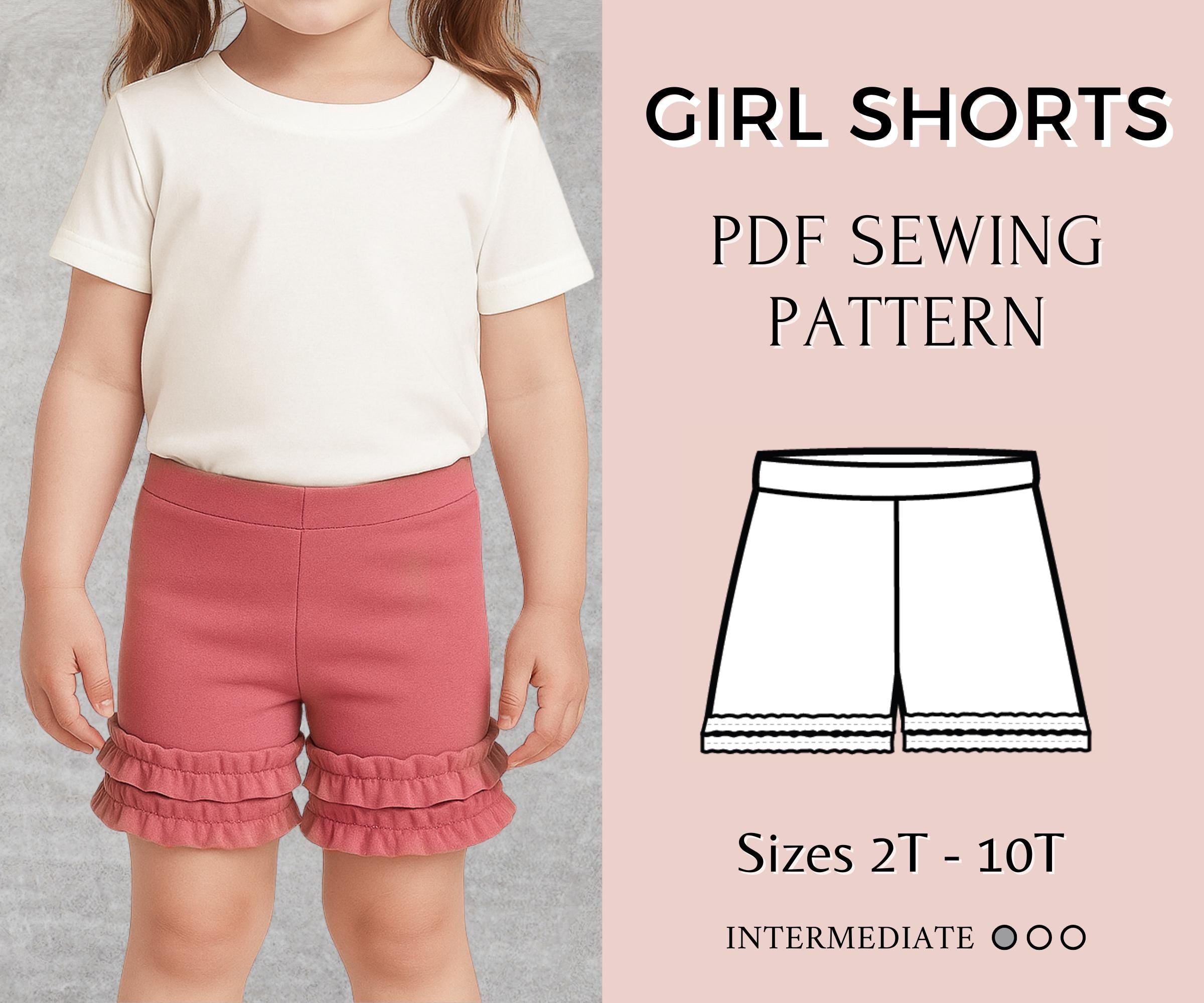 Girls shorts sewing pattern| Pdf sewing pattern | girl sewing pattern | Girl Summer dress|  sewing pattern | shorts sewing pattern