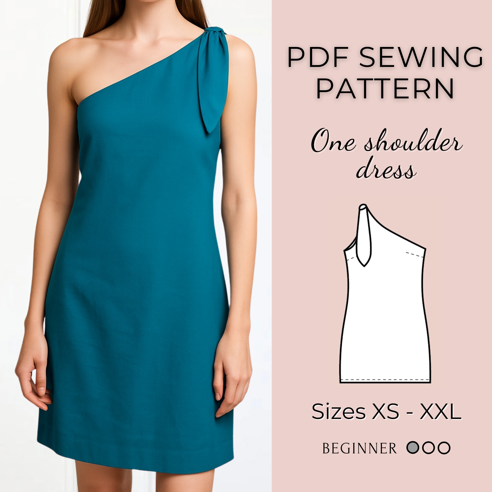 One Shoulder Dress Luisa Patterns One Shoulder Dress Luisa Patterns