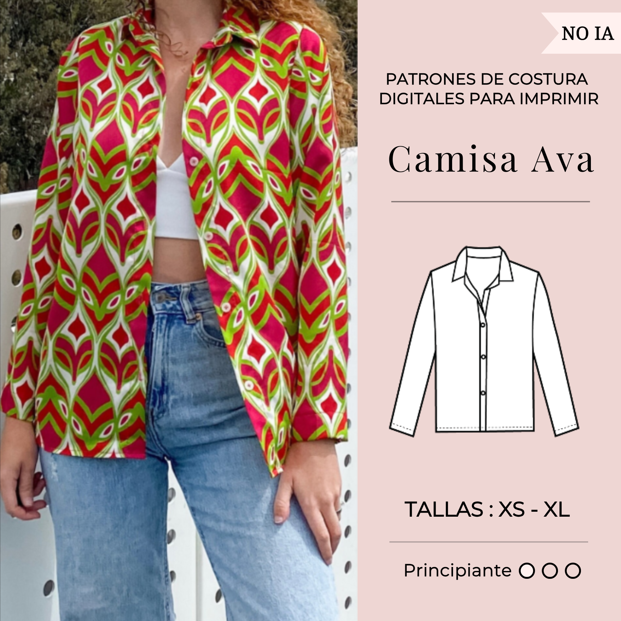 Patrón de camisa Ava